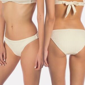 NWT Robin Piccone Perla Bikini Swim Bottoms in Eggshell